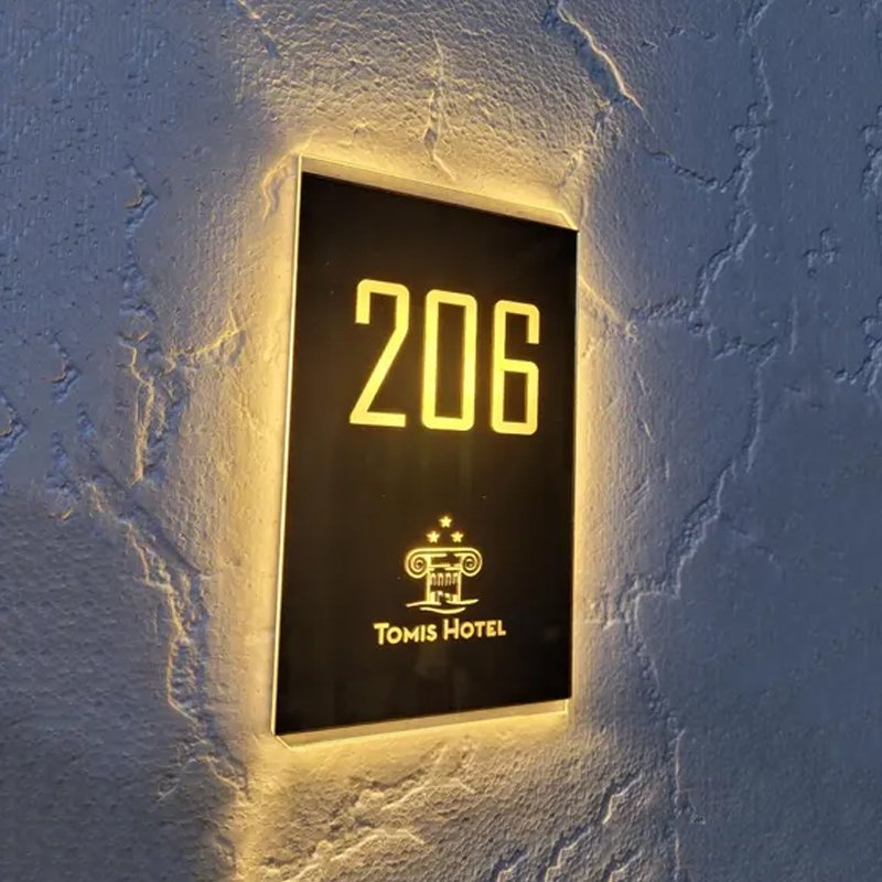 Customize Led Door Plate Acrylic Led Sign Board Number Letter Hotel Stainless Steel Letters Outdoor Directional Sign Board light