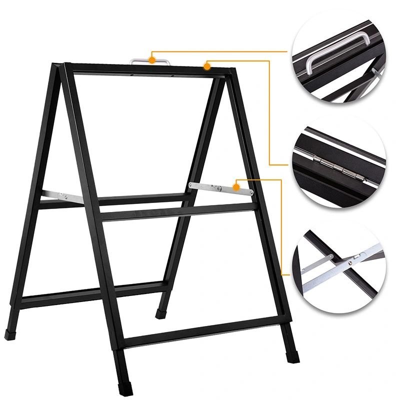 High quality double sided folding aluminum frame independent sidewalk sign board led drawing advertising poster stand