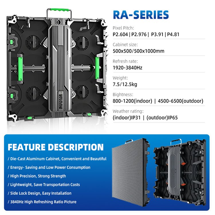 500x1000mm P2.976 P3.91 Led Screens Wall Hanging Displays Indoor Events Background Panels Advertising Rental LED rental screen