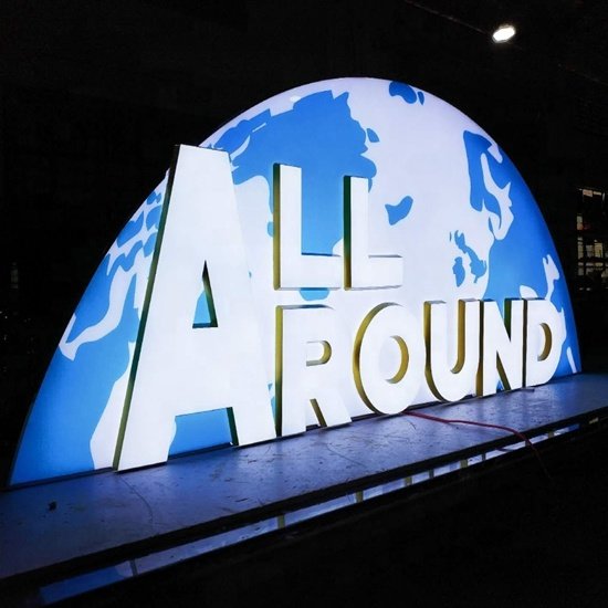 Drop Shipping Custom Oval Light Box Stainless Steel Advertising Light Boxes Outdoor 3D Logo Lightbox led Sign for business box
