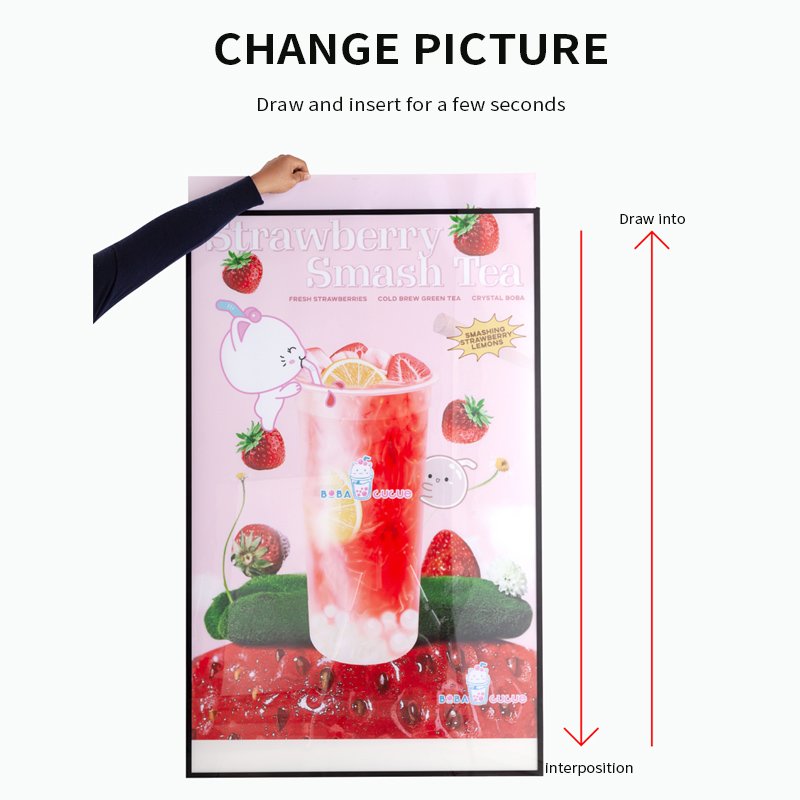 Desktop Slim Light Box for Table Use Led Advertising Light Box A2/A3/A4 Custom Temper Glass Panel LED High Brightness Menu Board