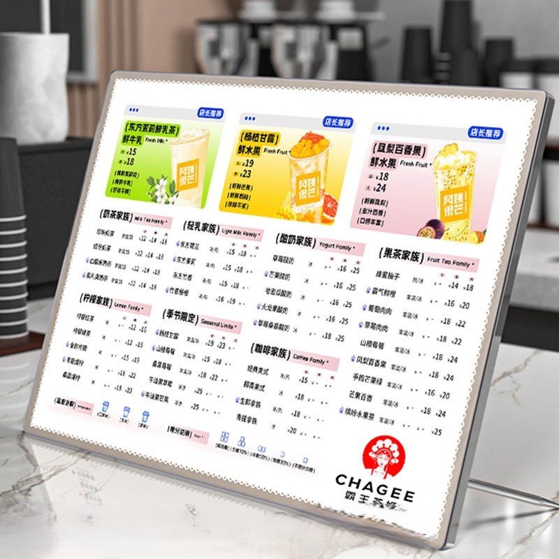 Desktop Slim Light Box for Table Use Led Advertising Light Box A2/A3/A4 Custom Temper Glass Panel LED High Brightness Menu Board