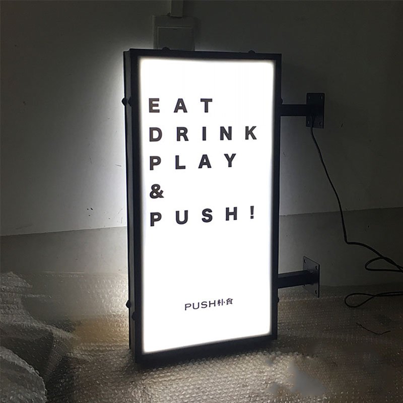 Kexian Factory Custom Restaurant Coffee Shop Business Logo Advertising Boards Display Two Sides Outdoor Advertising Light Boxes