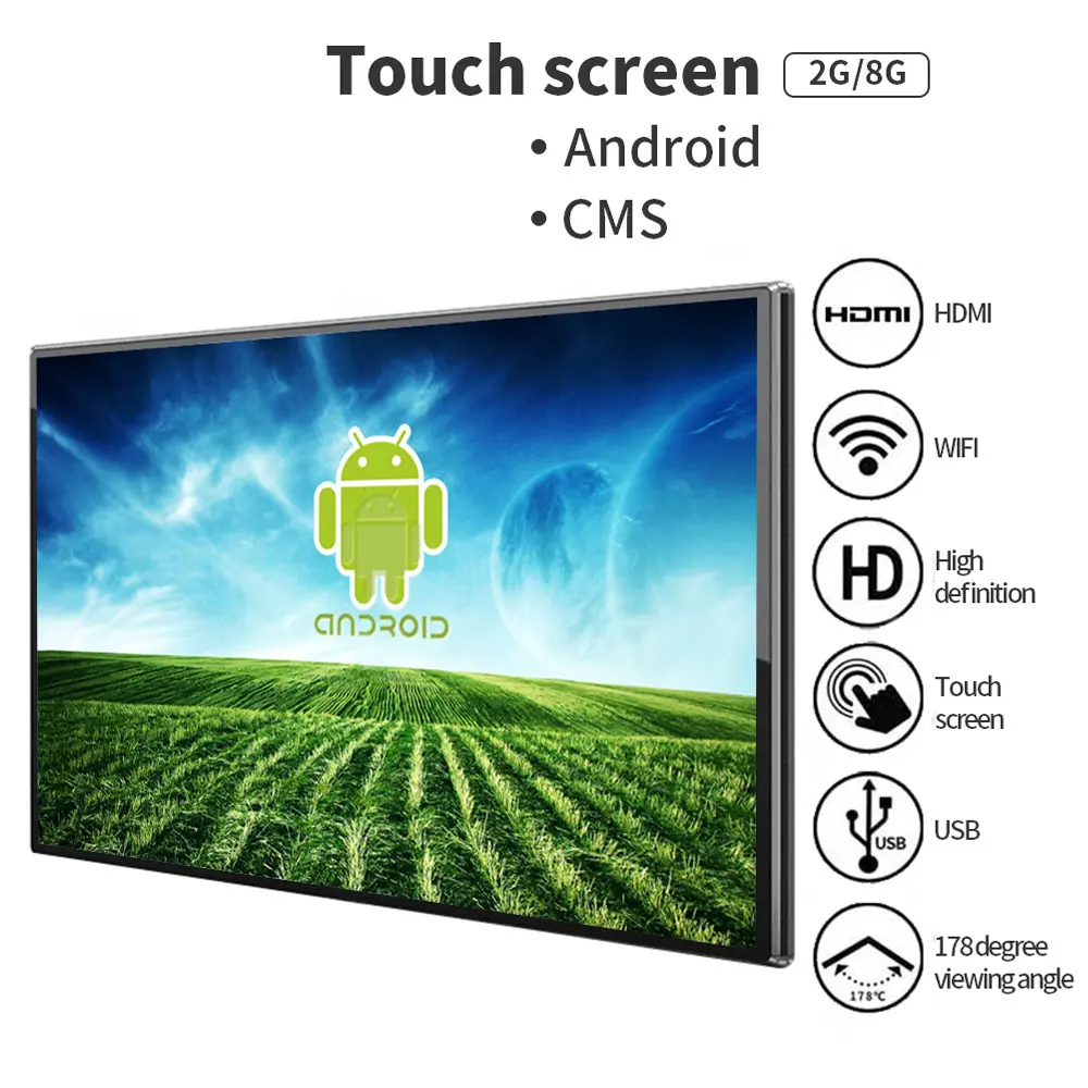 All-in-One 24 27 32 inches Touch Screen Advertising Display Android Smart Display Wall Mount lcd Screen for Advertising CMS