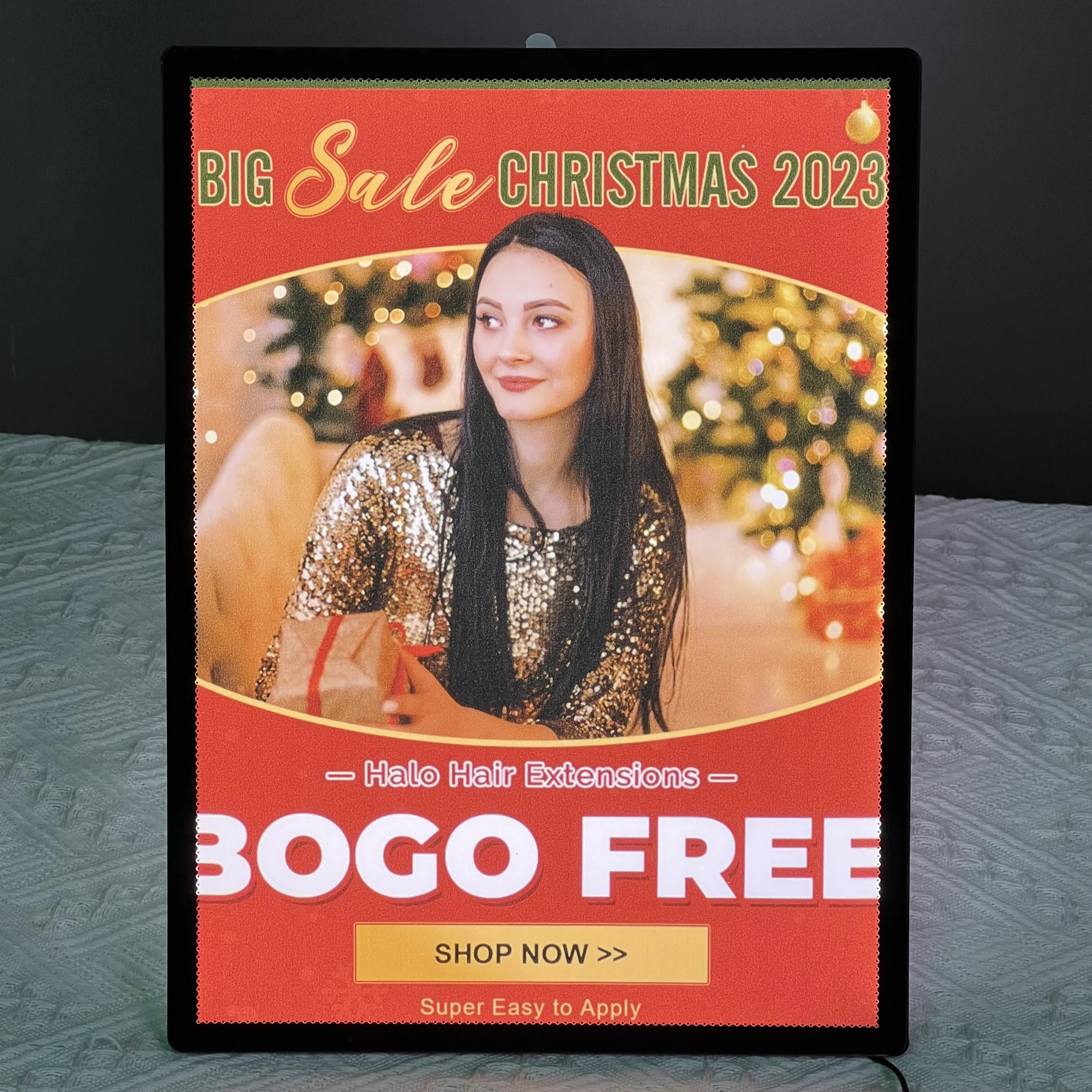 Custom Ultra-Slim LED Menu Board Aluminum Acrylic Advertising Lightbox with Metal Frame Post Light Box