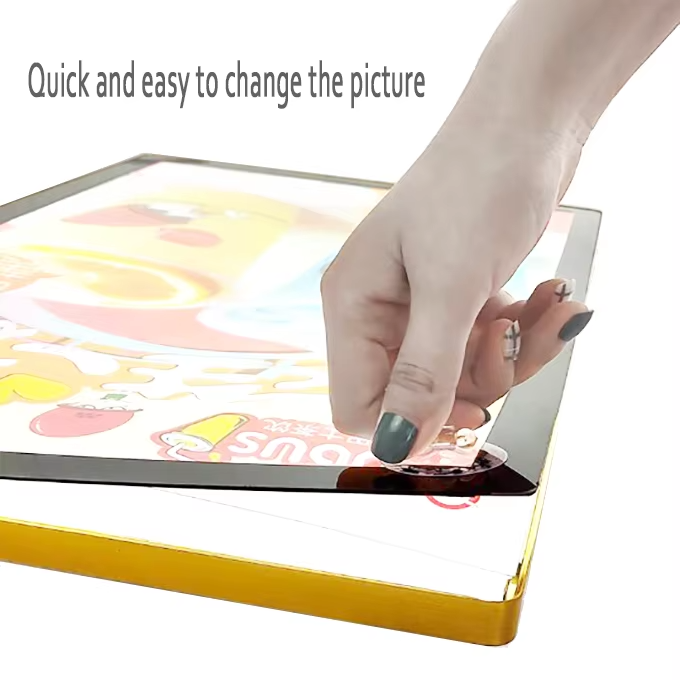 Ultra-Thin LED Lightbox with Rounded Corners Magnetic Illuminated Display Board for Indoor Use, Custom Menu Sign for Bubble