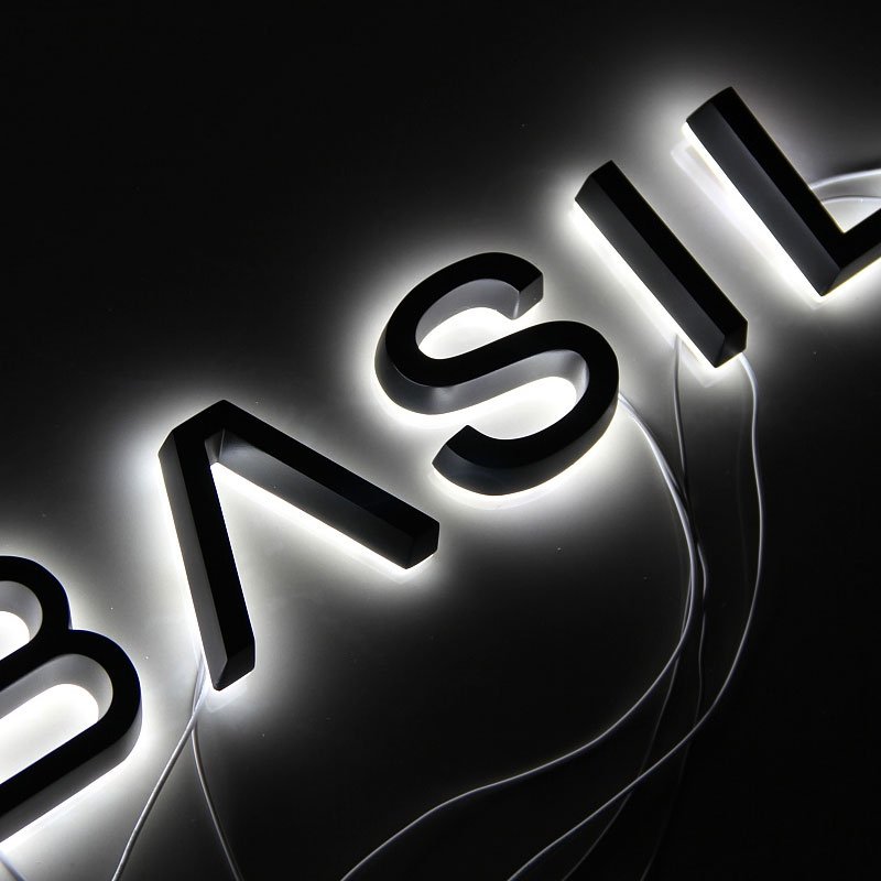 Factory Supply stainless steel backlit advertising metal 3d wall letter logo sign acrylic sign boards