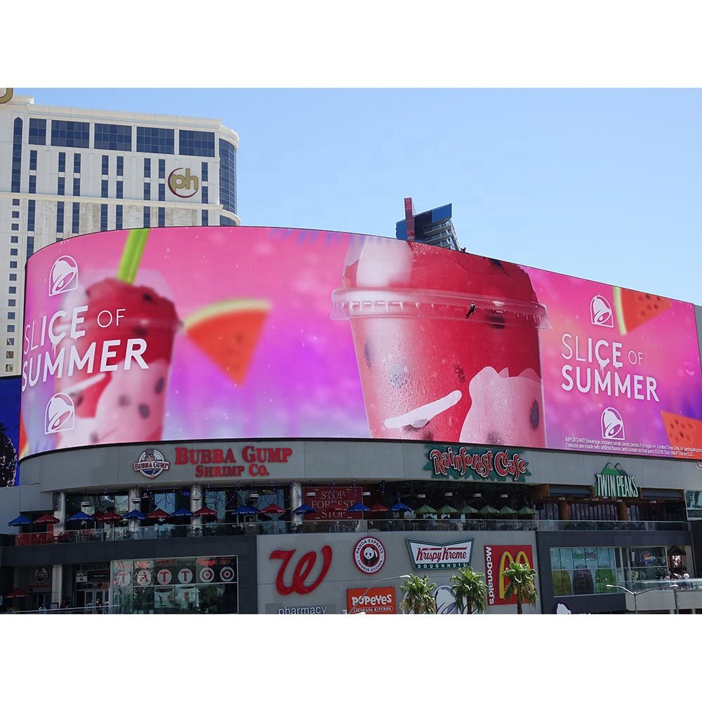 Big Digital Advertising Billboard Sign Banner Curved Advertisement Outdoor P8 Led Screen Display Board