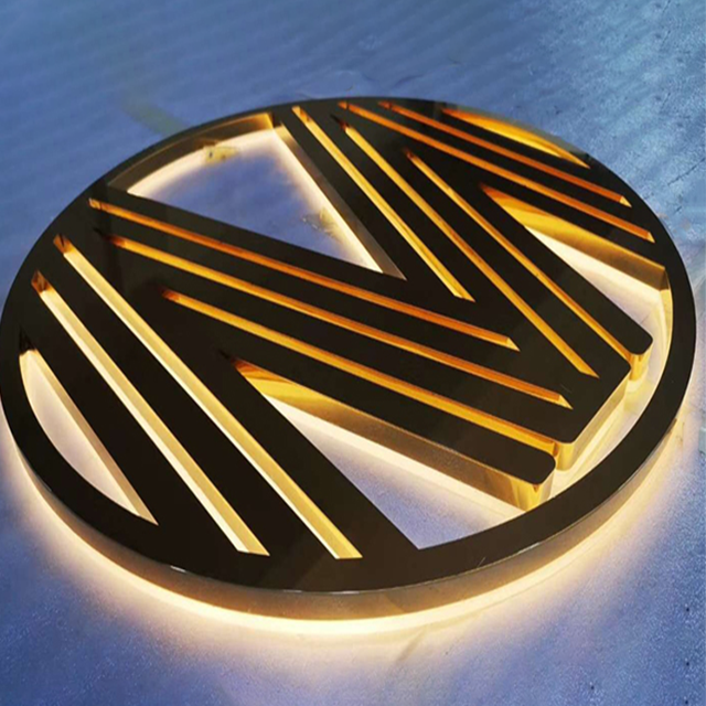 sliver gold stainless steel led sign back lighting outdoor letter logo store front lighting sign 3d custom led sign for business
