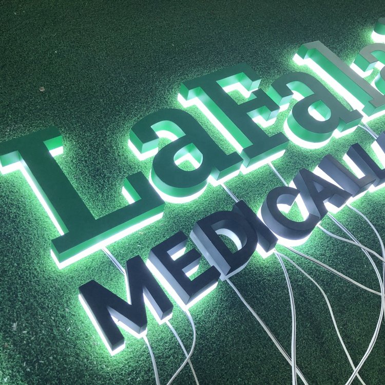 sliver gold stainless steel led sign back lighting outdoor letter logo store front lighting sign 3d custom led sign for business