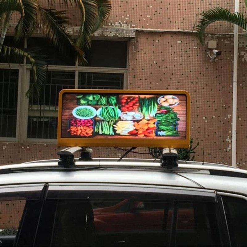 Car Roof Led Advertising Screen Board for Taxi IP 65 Outdoor Waterproof Top Screen 960x320mm Video Wall Original Manufacturer