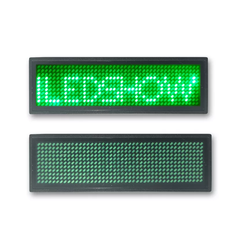USB Battery Rechargeable LED Name Badge Flashing Light Up Display Ticker Board APP Programmable Digital Price Tag Name Plate