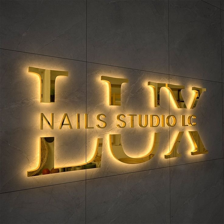 3d stainless steel led illuminated signs logo backlit LED sign board outdoor advertising Business sign custom LED Letters