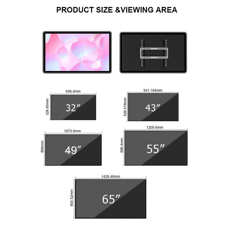 Shenzhen Factory Intelligent 43 Inch Interactive 4k Monitor Digital Signage Menu Board Price Indoor Advertising Screen