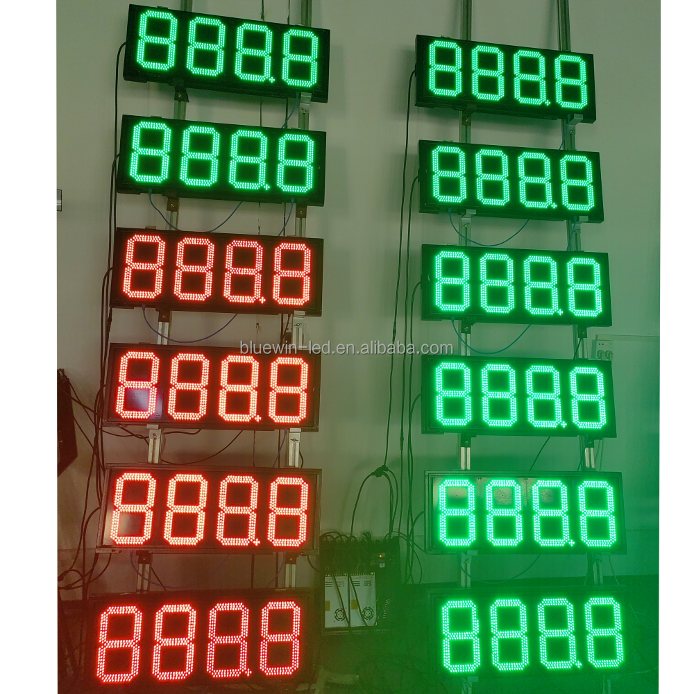 outdoor digital 7 Segment 12" inch LED Petrol Displays for Gas Station \Oil\Petrol\Fuel price