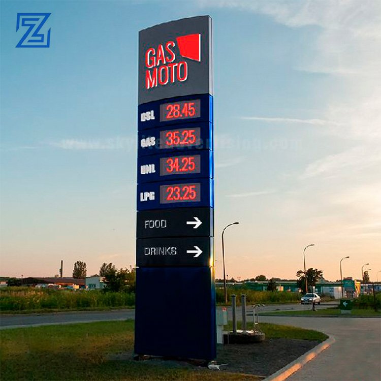 Outdoor Waterproof Petrol Station Price Boards Digital LED Screen Display Advertisements 8mm Pixel Pitch OEM Supplier