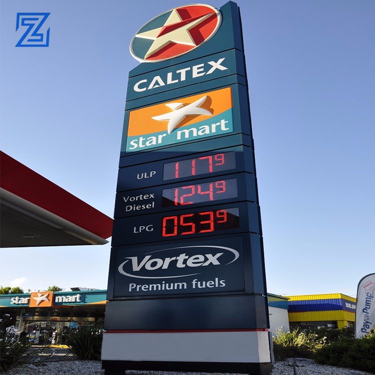 Outdoor Waterproof Petrol Station Price Boards Digital LED Screen Display Advertisements 8mm Pixel Pitch OEM Supplier