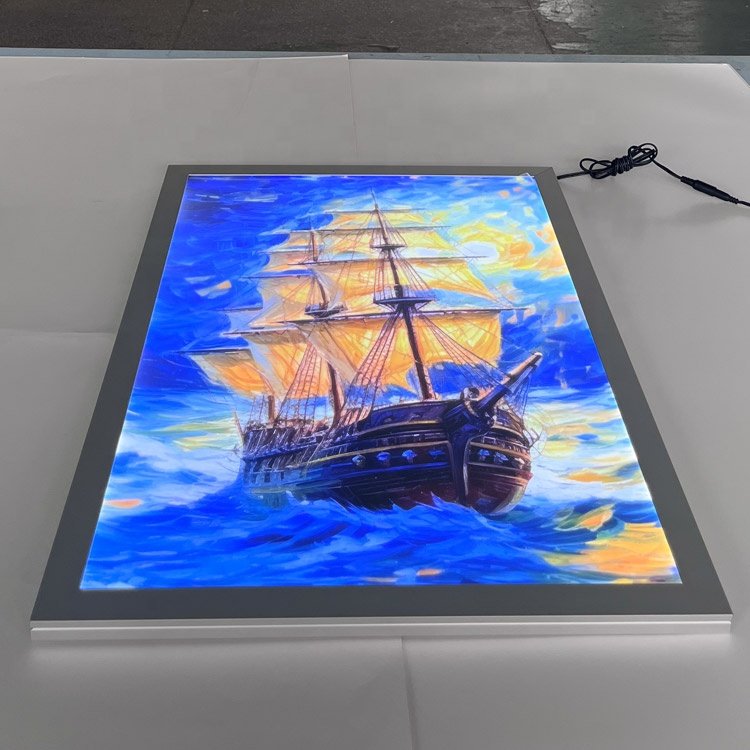 A1 Silver Clip/Snap Frame LED Display/Sign Light Box Menu Board, Backlit Poster