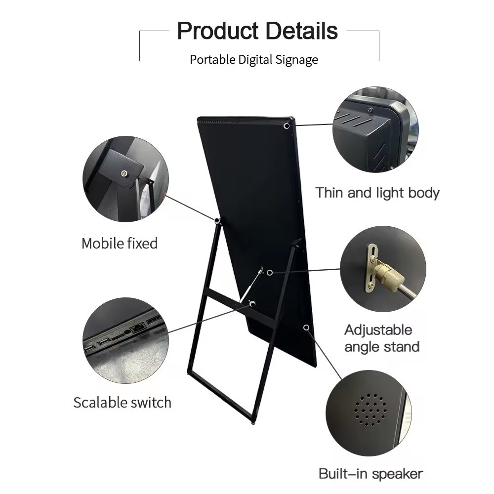 Touch Screen Wifi Control Poster Lcd Display Media Player Digital Signage Portable Advertising Kiosk