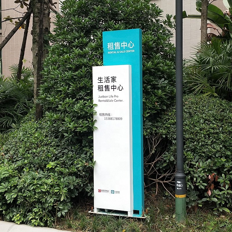 Custom made outdoor management wayfinding signage sign stand direction signs