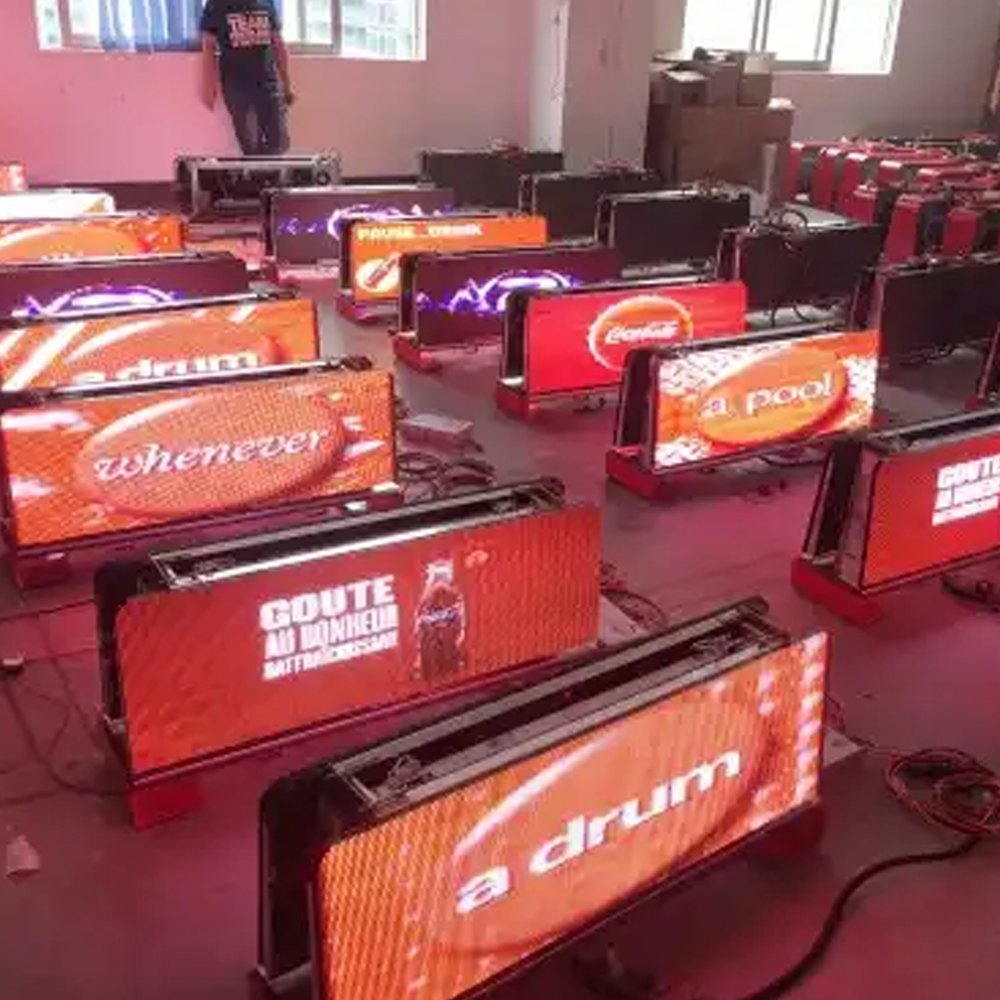 Led Taxi Roof Led Digital Signs Advertising Screens For Cars Double Sided Outdoor Scrolling Taxi Top Led Car Display