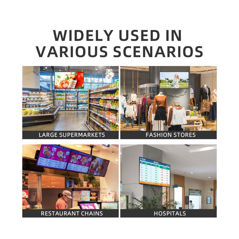 43 55 inch Wall Mount Android Digital Signage Menu Smart LCD TV Display Board Indoor Ad Screen for Advertising Display