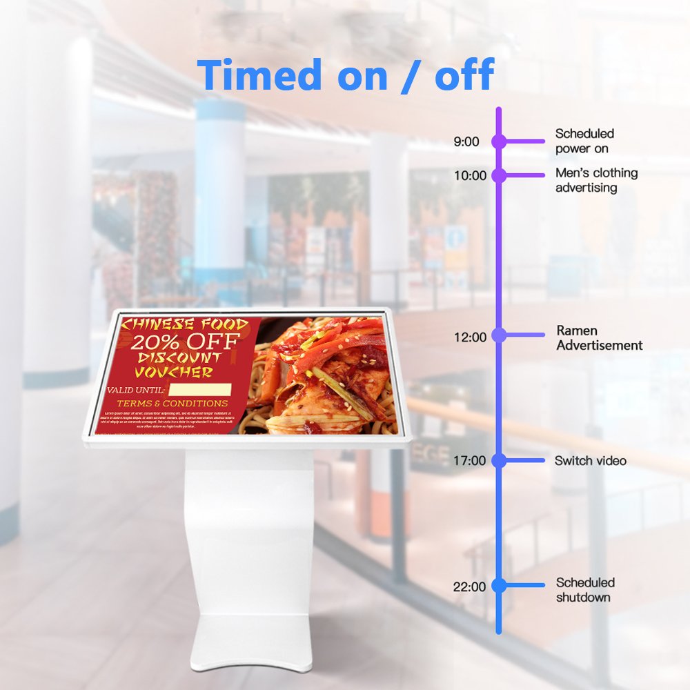 43 49inch All In One Horizontal LCD Digital Advertising Display Interactive Board Smart Touch Screen Indoor Kiosk For Restaurant
