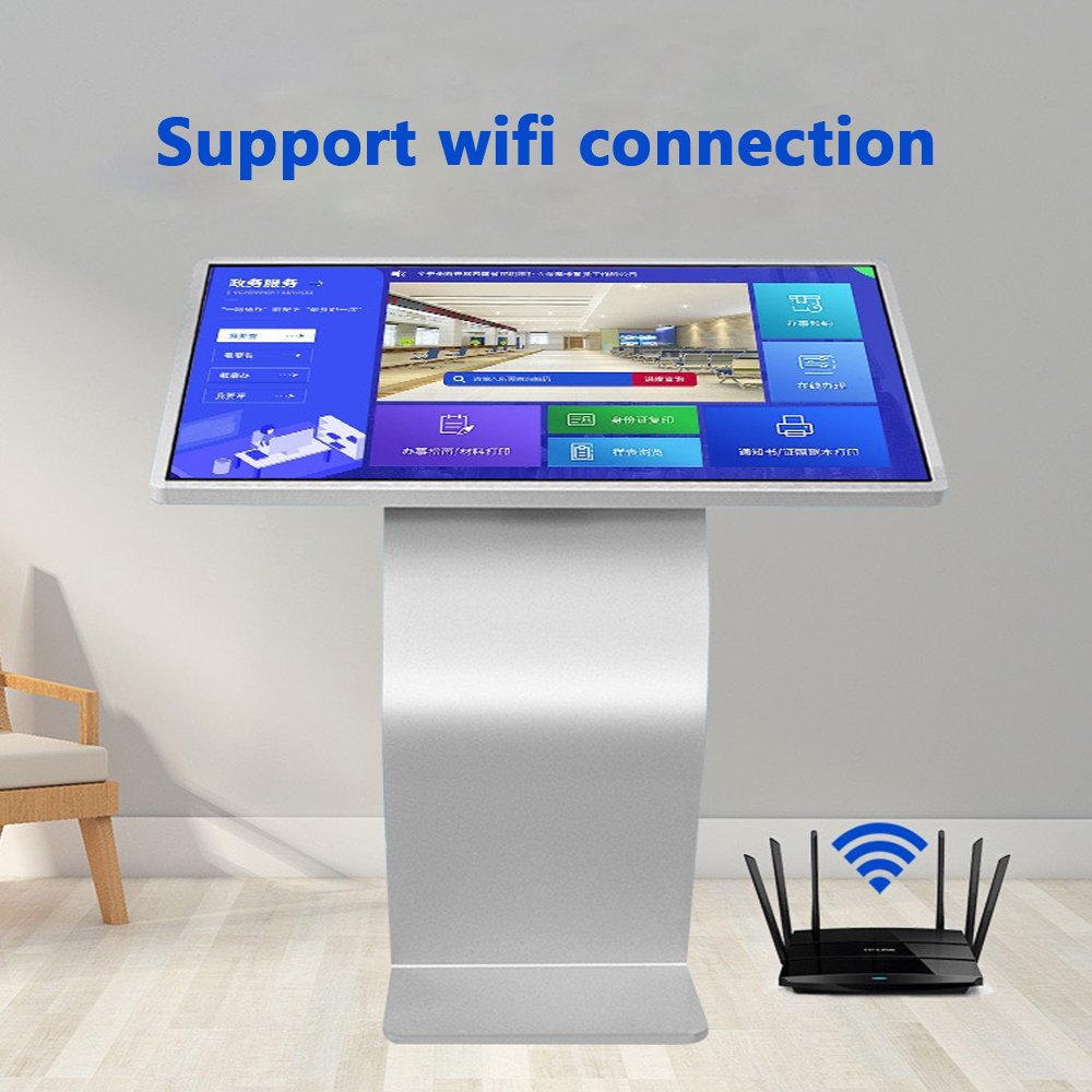 43 49inch All In One Horizontal LCD Digital Advertising Display Interactive Board Smart Touch Screen Indoor Kiosk For Restaurant