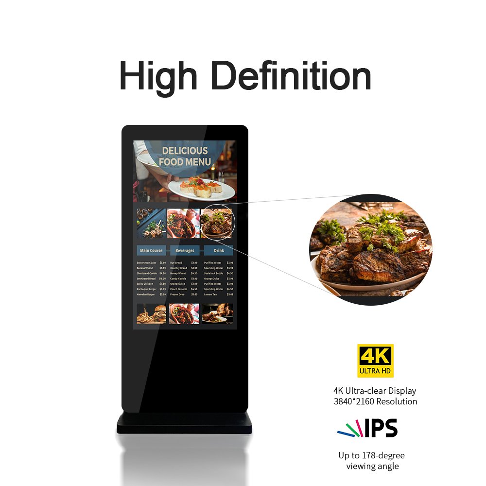 49 inch Kiosk LCD Waterproof Totem Outdoor Capacitive Signage Digital Display Screens Food kiosk menu board Outdoor Advertising