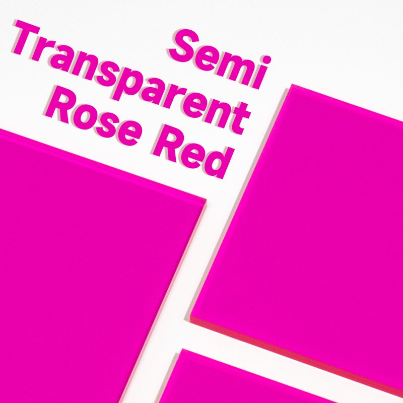 Semi transparent rose red 3mm/5mm color acrylic sheet customized, Acrylic Raw Material, Customized Plexiglass Sheet Processing,