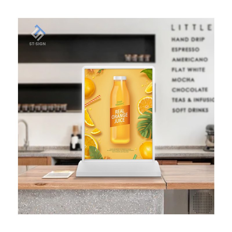 Customized A4/A5 Led Light Box Restaurant Menu Holder Double Sided Table Desktop Backdrop Display Stand