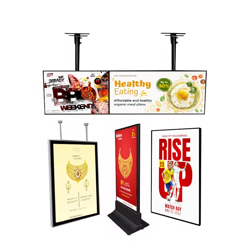 A1 A2 A3 A4 Open Ultra-Thin Aluminum Snap Photo Frame Light Box with Tempered Glass LED for Restaurant Menu Board Advertising
