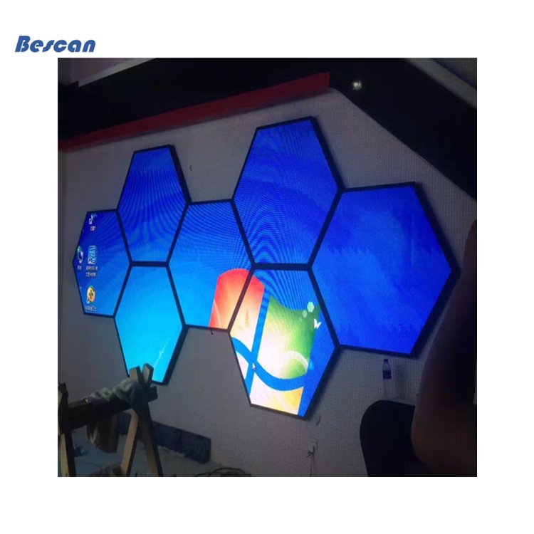 P2 P2.5 P3 P4 LED Panel Hexagonal Video Wall Geometry Splicing Hex Honeycomb Night Light LED Display Screen Pantalla LED Hexagon
