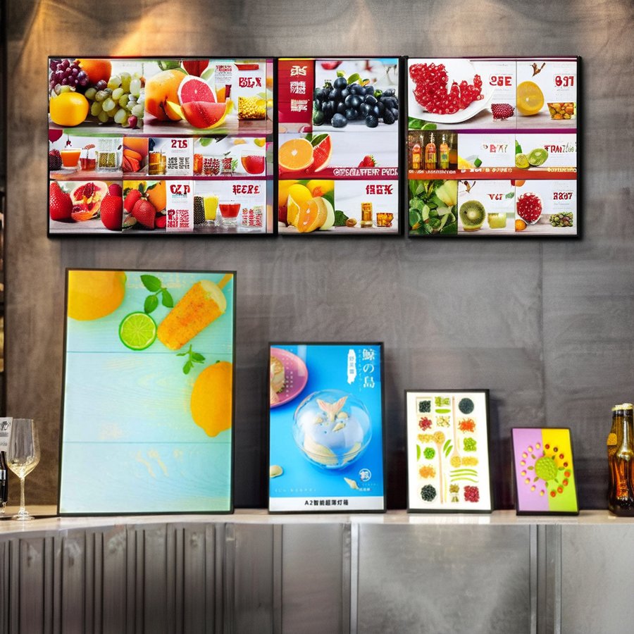 Fast Food Cafe Menu Board Display Illuminated Led Menu Backlit Advertising Order Food Advertising Light Box