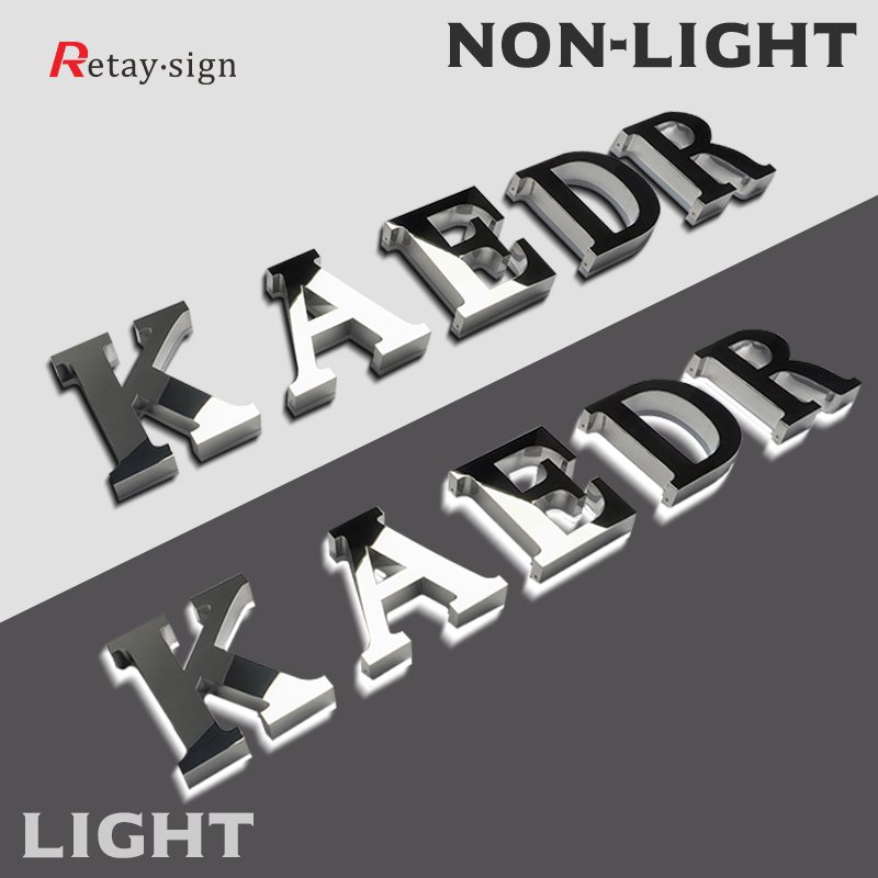 Outdoor signboard metal letter 3dled letter business logo sign custom wall logo decor metal acrylic backlit sign
