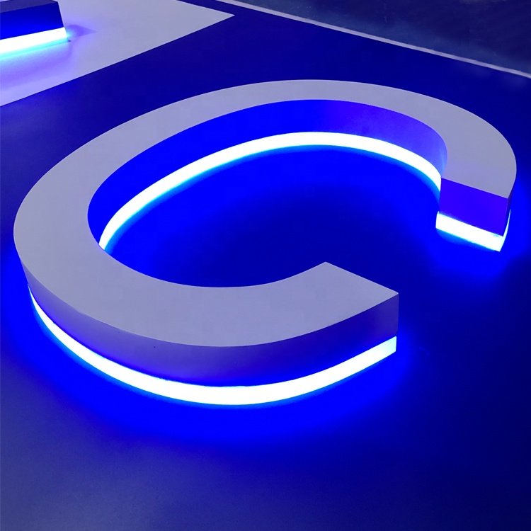 3d logo LED Letter Lighting Sign Custom Store Led sign Acrylic Stainless Steel Led logo Signs for Company lights