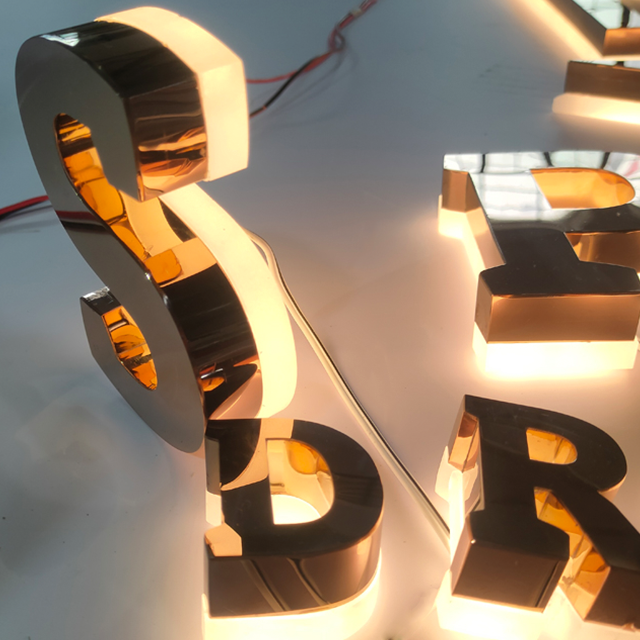 3d logo LED Letter Lighting Sign Custom Store Led sign Acrylic Stainless Steel Led logo Signs for Company lights