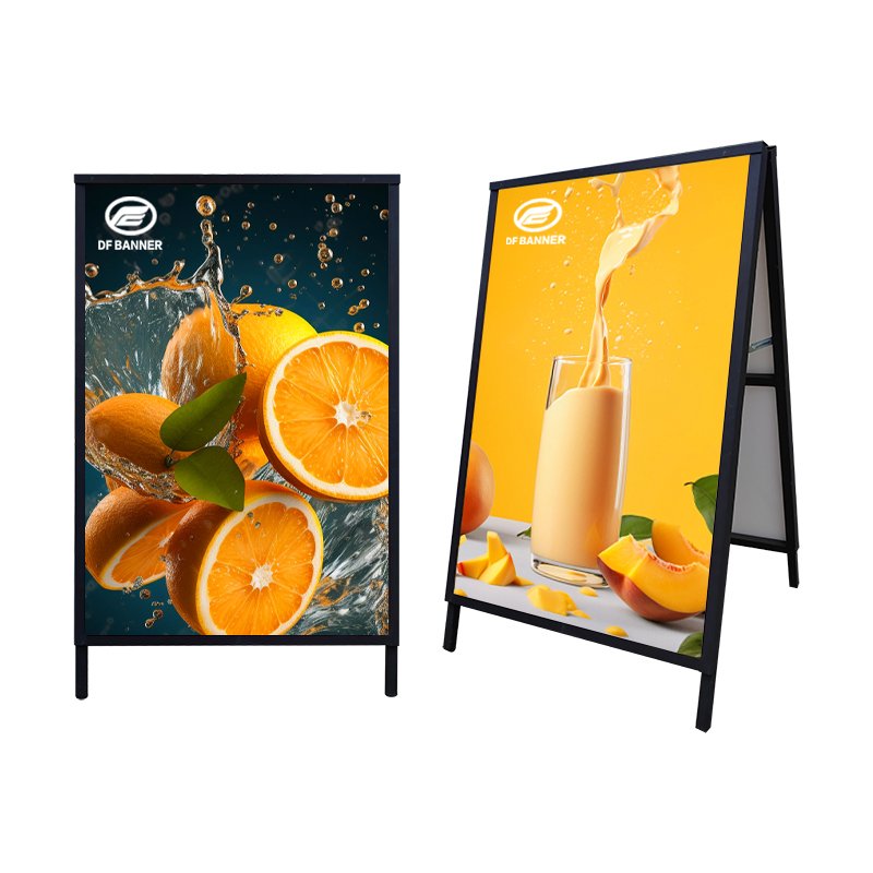 High Quality Portable PVC A-Frame Metal Poster Stand Waterproof Indoor/Outdoor Advertising Sign for Sidewalk Exhibitions
