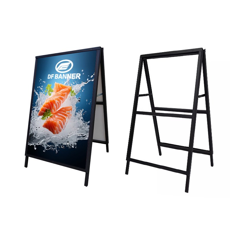 High Quality Portable PVC A-Frame Metal Poster Stand Waterproof Indoor/Outdoor Advertising Sign for Sidewalk Exhibitions