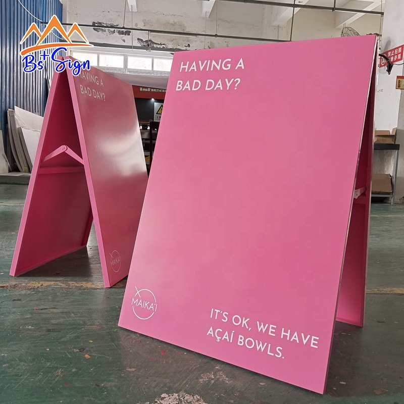 BS+ Custom Coffee Shop Outdoor Business Sign Advertising Boards Double Sided A Frame Sign Stand A Board Signs Sidewalk Signage