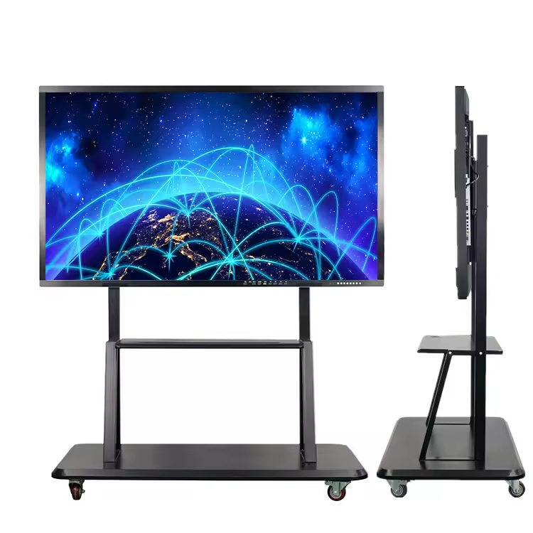 75 Inch Digital Interactive LCD Flat Panel Movable Whiteboard for School Education Touch Screen Smart Elevator Use SDK Function