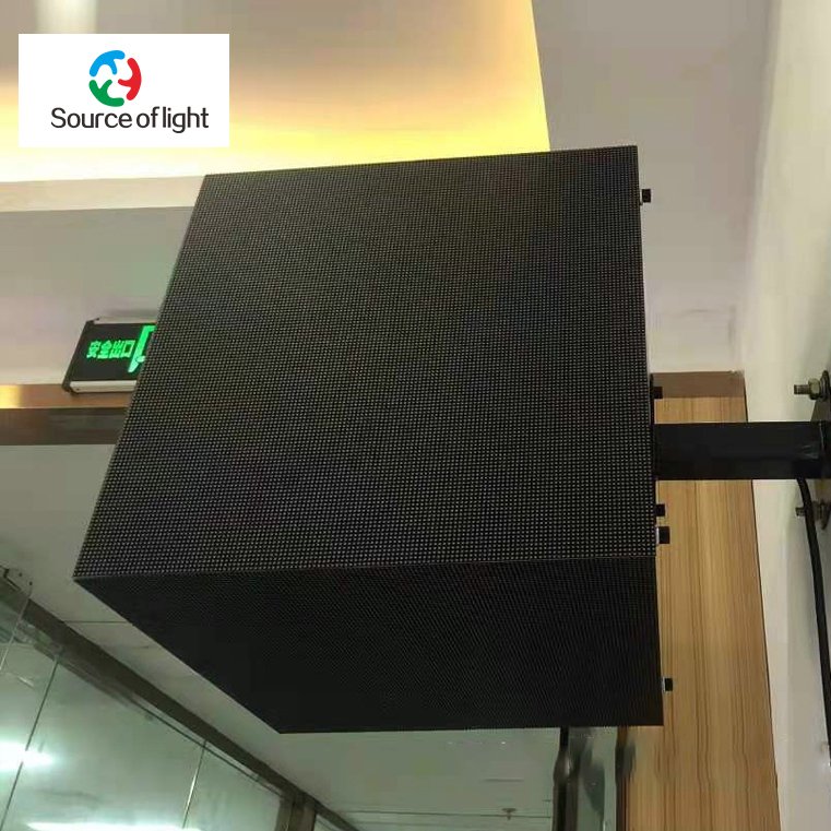 2021 the latest 5th generation cube LED signboard steric door header Polyhedral led advertising board rooftop matchups screen