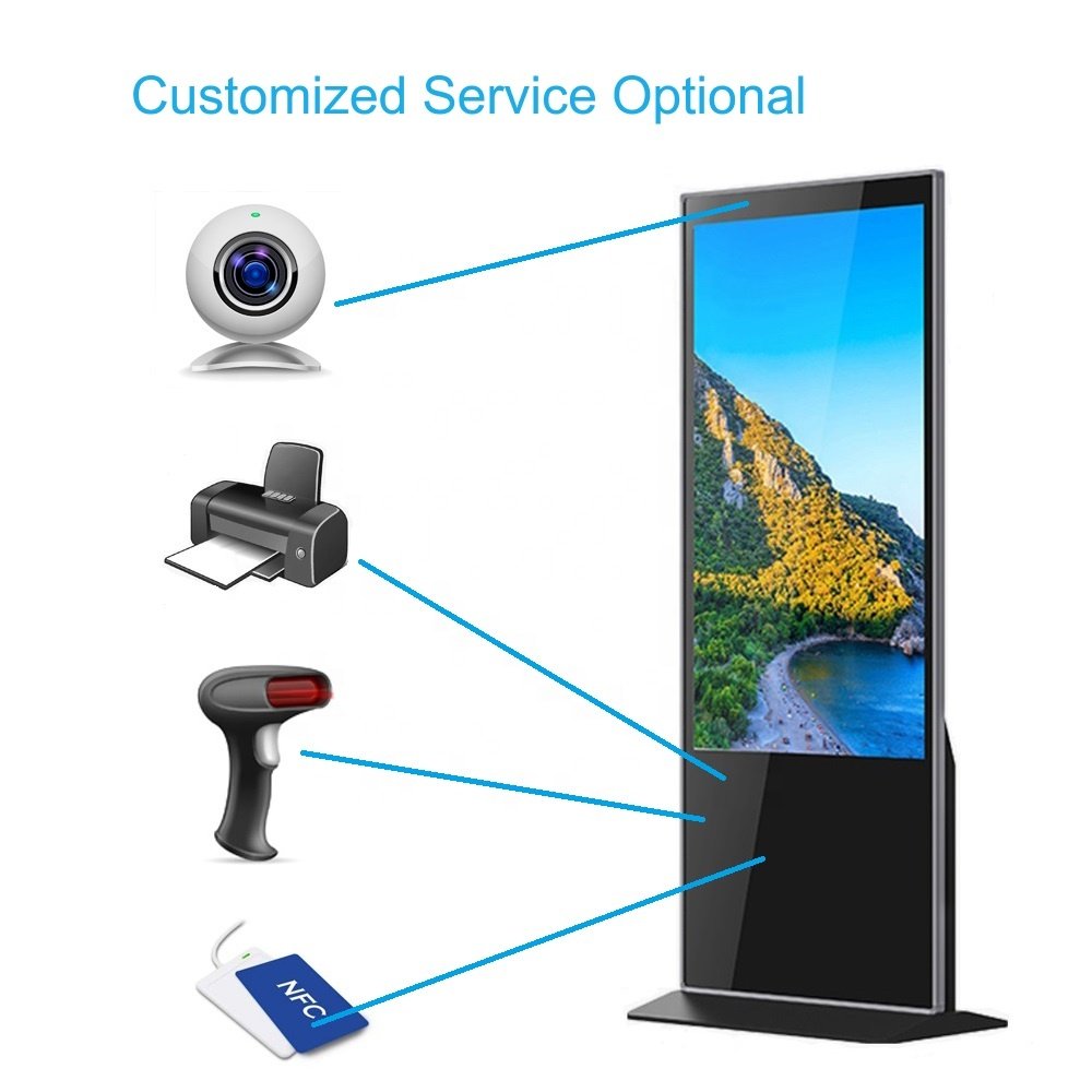 43 Inch Floor Standing Led/Lcd Display Digital Signage advertising touch screen menu Board
