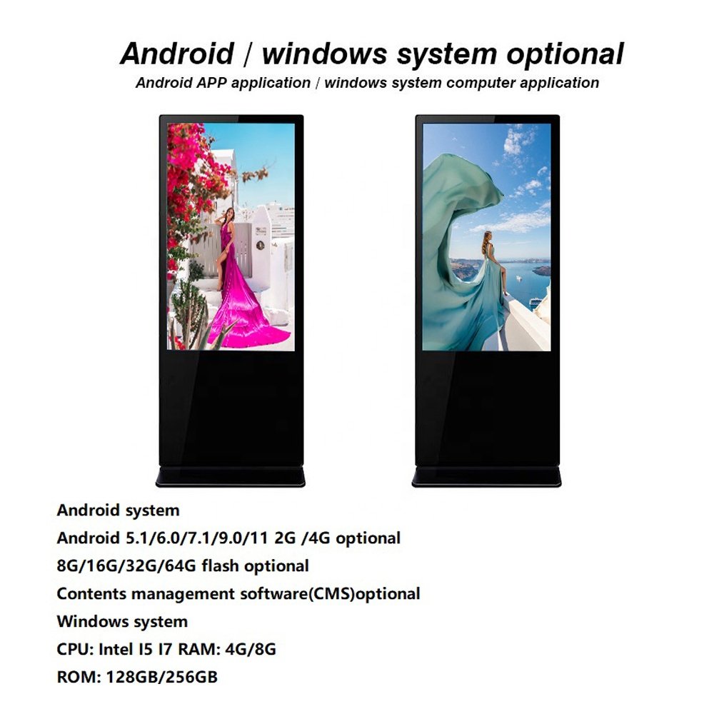43 Inch Floor Standing Led/Lcd Display Digital Signage advertising touch screen menu Board