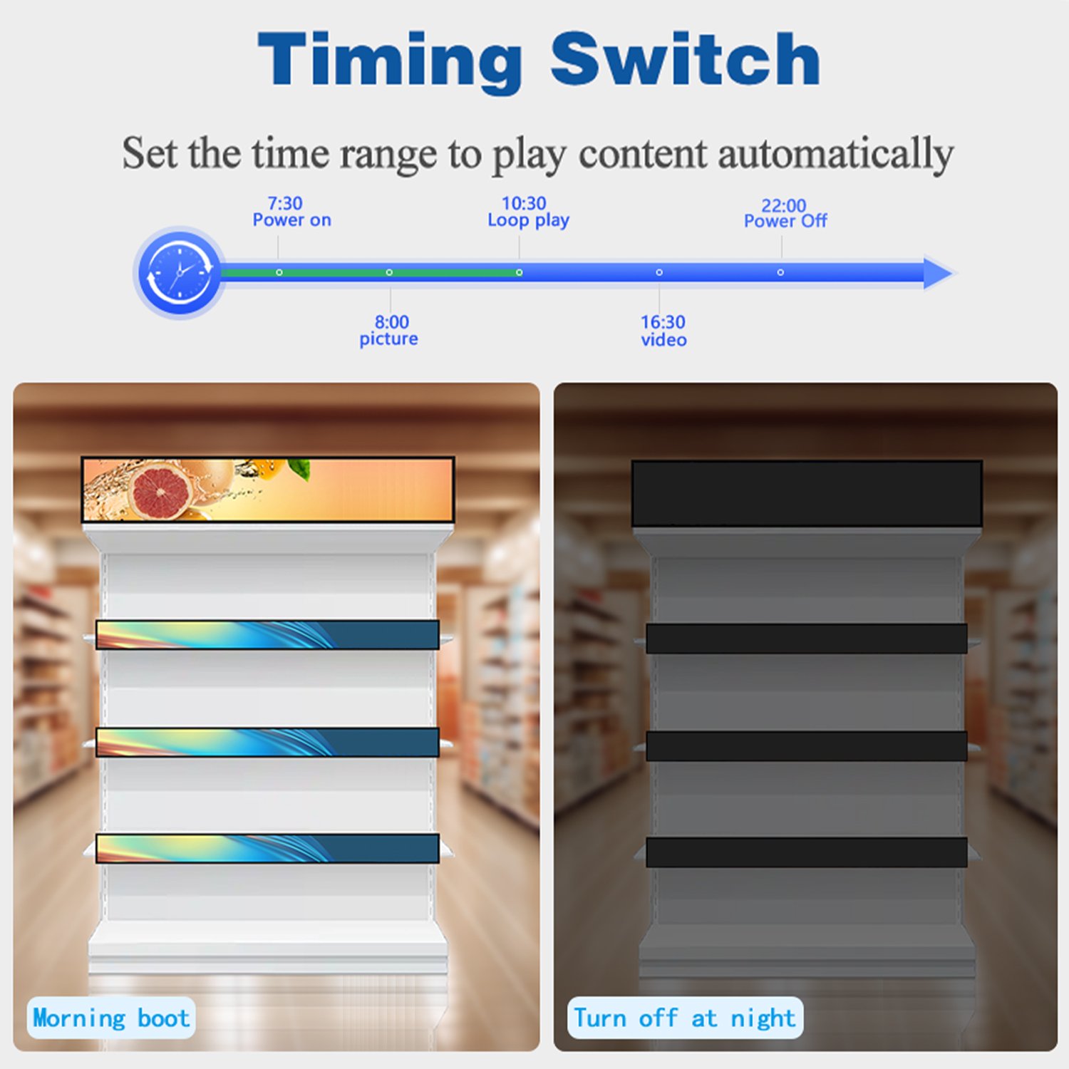 hot sale new design commercial stretch screen lcd bar supermarket slim digital display advertising screen