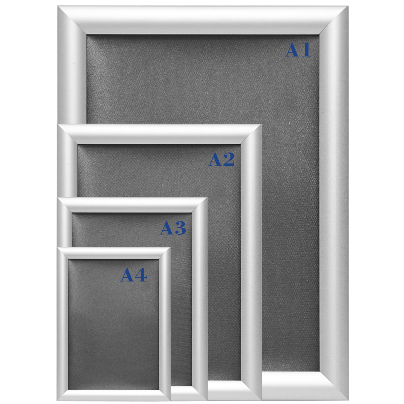 A0/A1/A2/A3/A4 poster size types of advertising boards extruded aluminum frame
