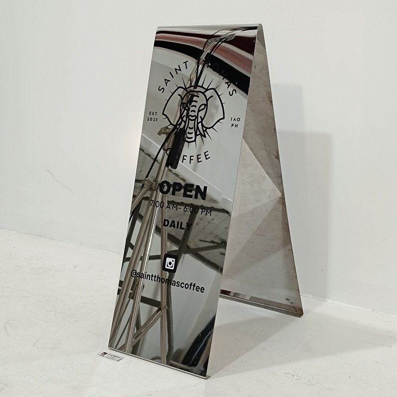 shop door mirror yard sidewalk billboard real estate stand metal shop door standing plate aluminum a frame sign board outdoor