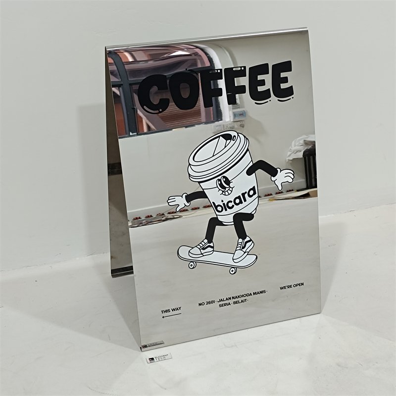 shop door mirror yard sidewalk billboard real estate stand metal shop door standing plate aluminum a frame sign board outdoor