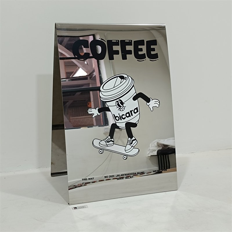 shop door mirror yard sidewalk billboard real estate stand metal shop door standing plate aluminum a frame sign board outdoor
