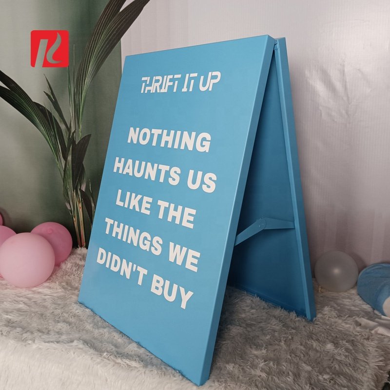 Kexian Customized Metal A Frame Sign Foldable Standing Business Sign Double Sided Advertising Board Sidewalk Sign